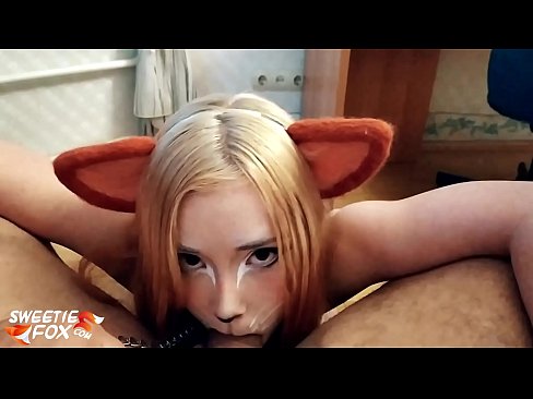 ❤️ Kitsune inomedza mboro uye nekukandira mumuromo make ❌ ❤